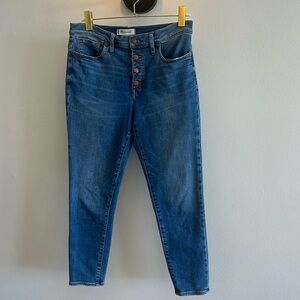 Madewell 9” mid-rise skinny crop with button fly